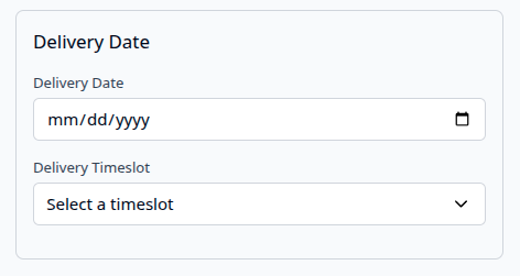 Entering a date and a timeslot