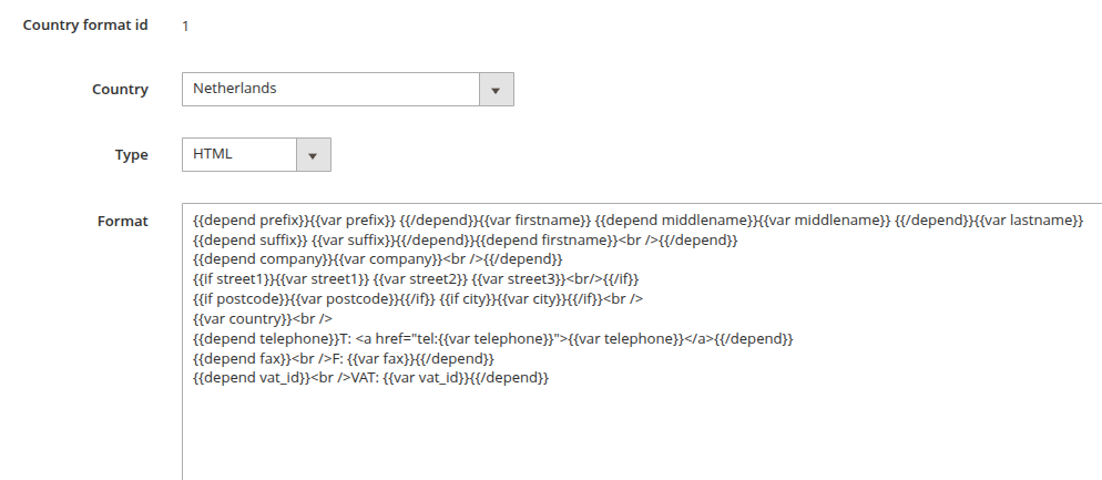 Example configuration for the Netherlands
