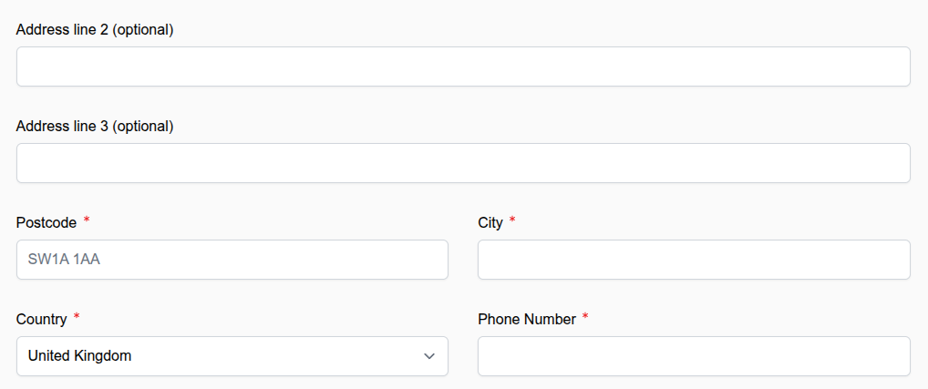 UK-specific address fields