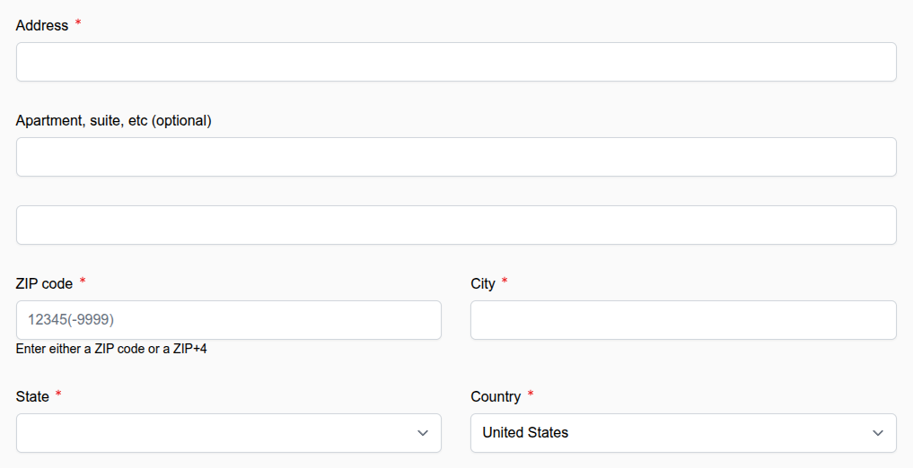 USA-specific address fields